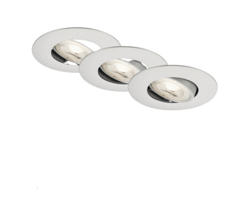 Ensemble de spots à encastrer LED 3 pces IP23 3x5W 3x460 lm 3000 K blanc chaud rond chrome mat Ø 90/68 mm 230V