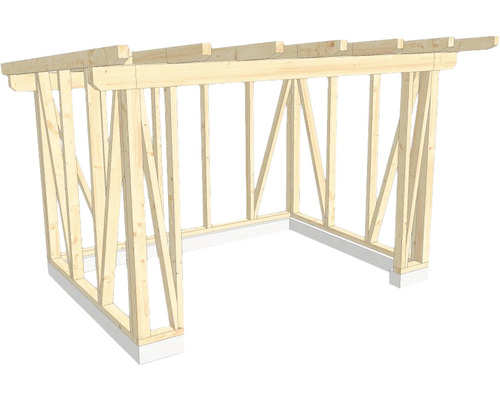 Structure en bois construction à ossature porteuse toit en appentis 300x400 cm Construction à ossature en bois pour un bâtiment