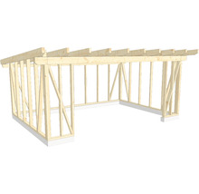 Holzrahmenkonstruktion eines Carports
