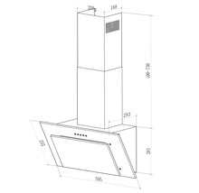 Schéma technique d''une hotte aspirante avec dimensions