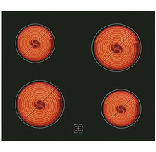 Table de cuisson vitrocéramique avec quatre zones de cuisson