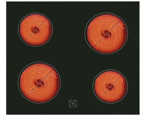 Table de cuisson vitrocéramique avec quatre zones de cuisson