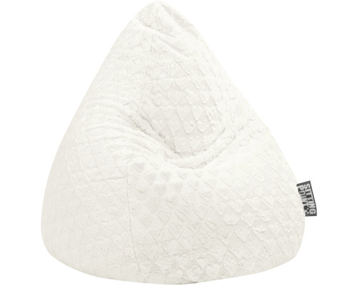 Sitzsack Sitting Point Beanbag Fluffy Hearts L ca. 120 Liter weiss 70x90 cm