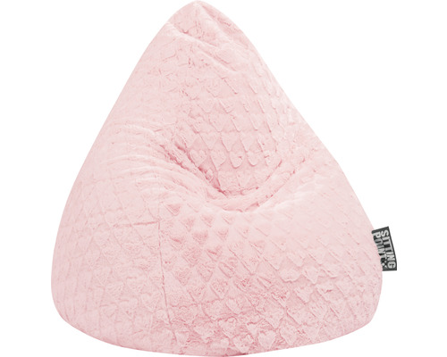 Pouf coussin Sitting Point Beanbag Fluffy Hearts L env. 120 litres rose 70x90 cm