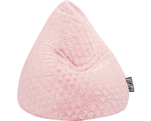 Pouf coussin Sitting Point Beanbag Fluffy Hearts XL env. 220 litres rose 70x110 cm