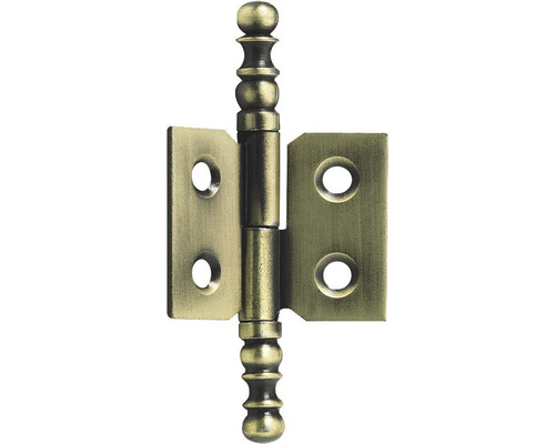 Ruban de meuble avec tête de décoration à gauche, bruni Ø 30x40 mm, 10 pièces Charnière à tige couleur laiton avec tête sphérique