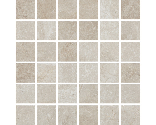 Mosaïque en grès cérame fin Wells sand mat 30x30 cm Carreaux de mosaïque carrés pour mur et sol