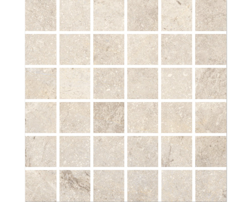 Mosaïque en grès cérame fin Wells cream mat 30x30 cm Mosaïque en pierre naturelle