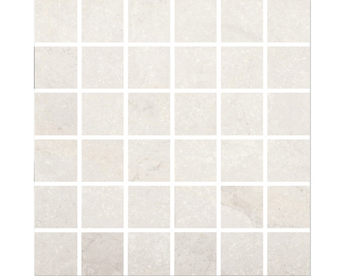 Mosaïque en grès cérame fin Wells ivory mat 30x30 cm Mosaïque en grès cérame, carré