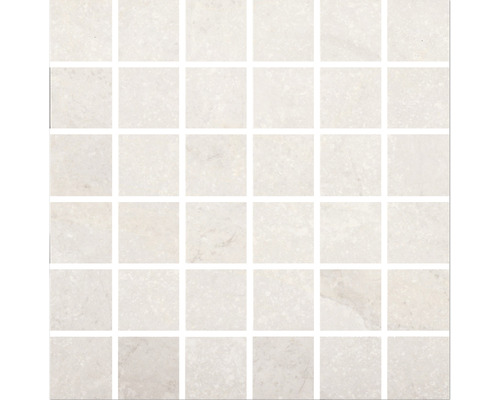 Feinsteinzeugmosaik Wells ivory poliert 30x30 cm Quadratisches Mosaikfliesenmuster