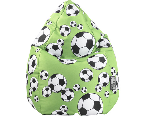 Pouf coussin Sitting Point Beanbag Kicker XL env. 220 litres vert 70x110 cm Pouf avec motif de ballon de football