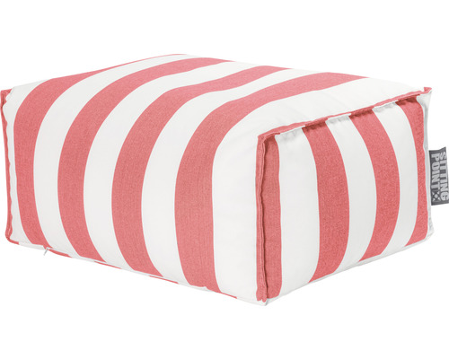 Sitzhocker Outdoor Sitting Point Roll Santorin ca. 100 Liter rot/weiss 55x65x35 cm Quadratischer Sitzpouf mit Streifenmuster