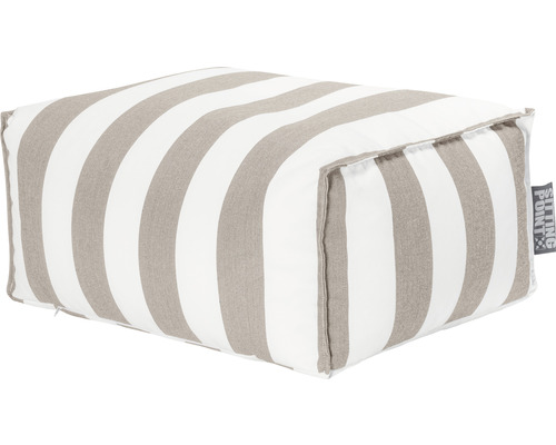 Pouf Outdoor Sitting Point Santorin Roll env. 100 litres taupe/blanc 55x65x35 cm