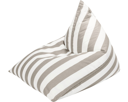 Pouf coussin Outdoor Sitting Point Santorin Calypso env. 300 litres taupe/blanc 110x115x90 cm