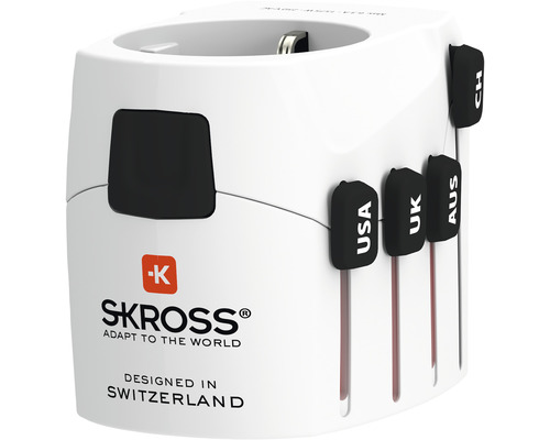 SKROSS Reiseadapter Pro World Schuko 1 x USB 7 A 250 V-0