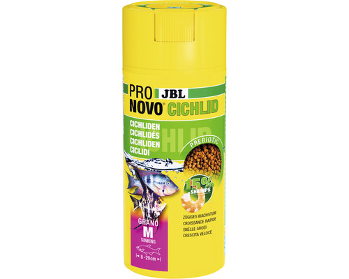 Nourriture en granulés JBL PRONOVO CICHLID GRANO S250mlCL JBL Novo Cichlid nourriture en granulés pour cichlidés
