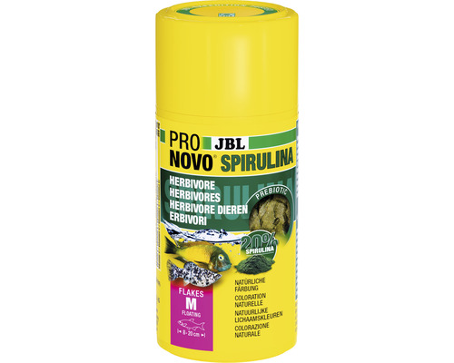 Flockenfutter JBL PRONOVO SPIRULINA FLAKES 100ml JBL Pro Novo Spirulina Fischfutter für Pflanzenfresser