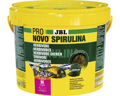 Flockenfutter JBL PRONOVO SPIRULINA FLAKES M 5,5l JBL Pro Novo Spirulina Fischfutter für Pflanzenfresser