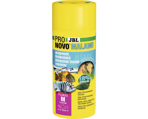 Flockenfutter JBL PRONOVO MALAWI FLAKES M 250 ml JBL Pro Novo Malawi Fischfutter für herbivore Fische