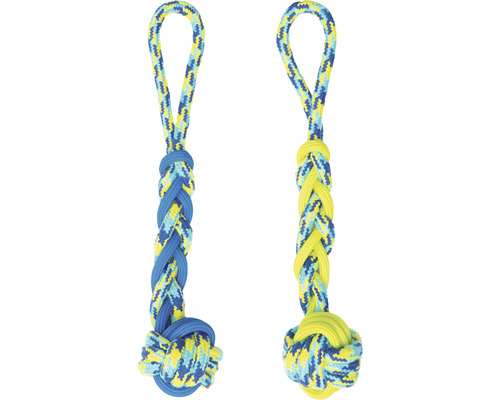 Jouet pour chien K9 Fitness by Zeus Rope & TPR Ball Tug choix de couleurs aléatoire