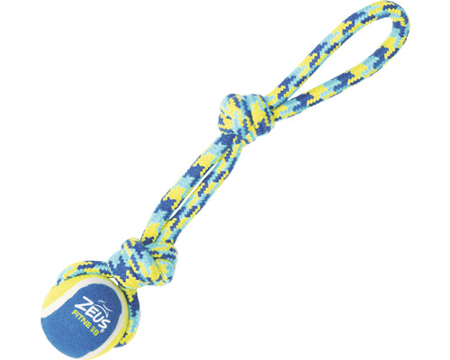 Hundespielzeug K9 Fitness by Zeus Rope Tug with Tennis Ball-0