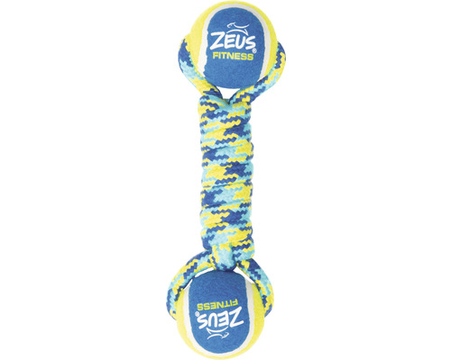 Jouet pour chien K9 Fitness by Zeus Double Tennis Ball Rope Dumbell