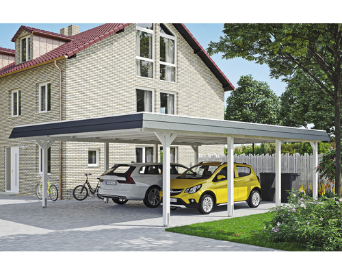 Doppelcarport SKAN HOLZ Wendland inkl. EPDM Folie, Pfostenanker 630 x 879 cm weiss Doppelcarport SKAN HOLZ Wendland inkl. EPDM Folie, Pfostenanker 630 x 879 cm weiss