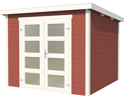 Abri de jardin avec porte double et fenêtres