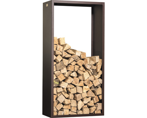 Étagère pour bois de cheminée 120x72x35cm rouille