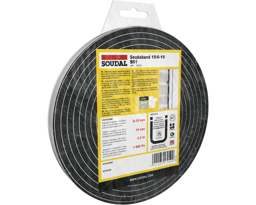 Bande précomprimée autocollante Soudal Soudaband Pro BG1 4,3 m 15/6-15 mm