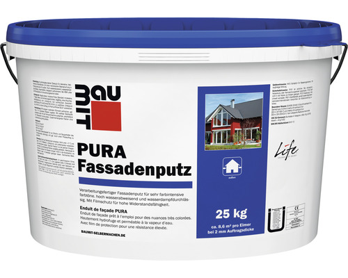 Crépi de façade résine synthétique Baumit avec structure grattée 2 mm blanc 25 kg