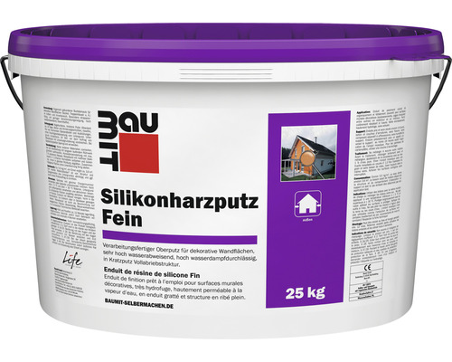 Baumit Silikonharzputz Fassadenputz mit Putzstruktur fein 0-1,2 mm weiss 25 kg