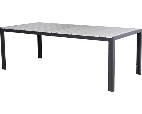 Rechteckiger Gartentisch mit Aluminiumgestell und Tischplatte