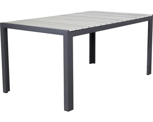 Table de jardin SenS-Line garden furniture 160 x 90 x 74 cm aluminium gris Table de jardin rectangulaire avec cadre en aluminium et plateau en lattes de bois