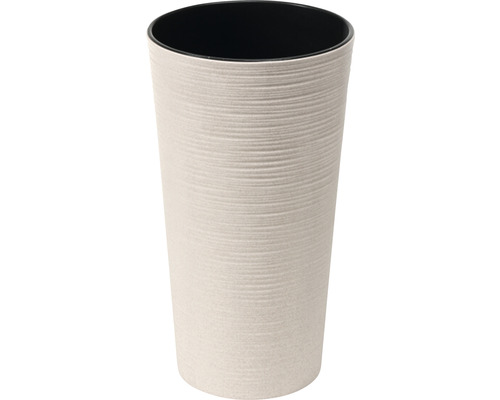 Pot de fleurs en plastique avec structure rainurée