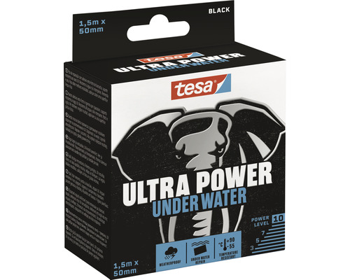 Tesa Ultra Power Unterwasser Reparaturklebeband, 1,5 Meter mal 50 Millimeter, wetterfest und temperaturbeständig