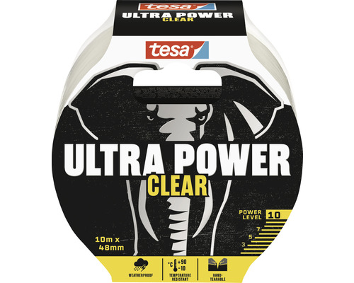 tesa Ultra Power Clear Reparaturband transparent 10 m x 48 mm Tesa Ultra Power Clear Klebeband, 10 Meter mal 48 Millimeter