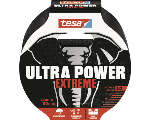 Ruban de réparation bande textile tesa Ultra Power Extreme noir 10 m x 50 mm