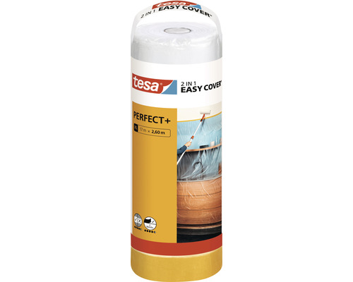 tesa Easy Cover Perfect+ Abdeckfolie und Abdeckband 2,60 x 17 m