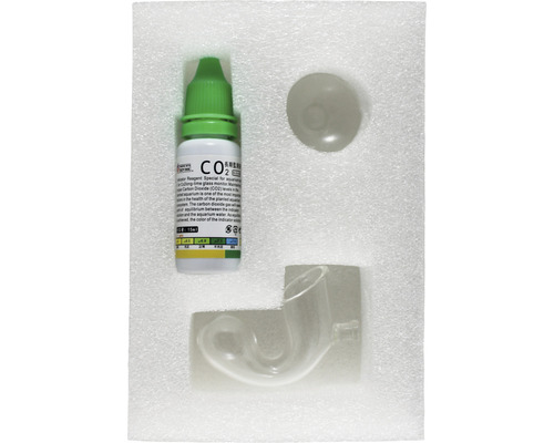 Kohlendioxid Dauertest Set für Aquarien mit Indikatorflüssigkeit und Glaswaren