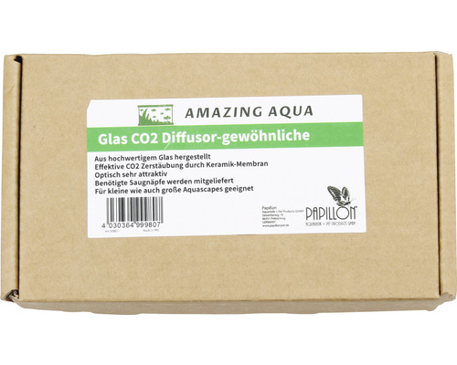 Emballage d''un diffuseur de CO2 en verre pour aquariums
