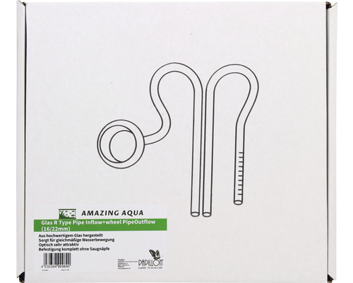 Verpackung eines Glas R-Type Rohreinlaufs mit Radrohrauslauf