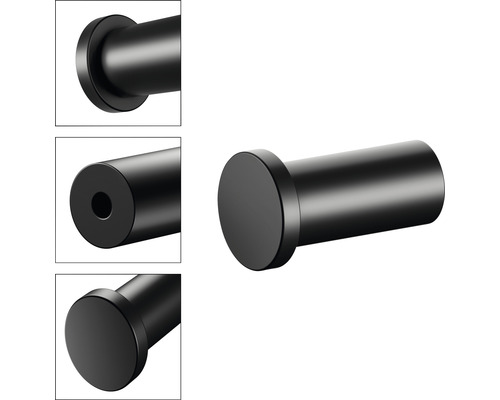 Schwarzer Bademantelhaken zur Wandmontage