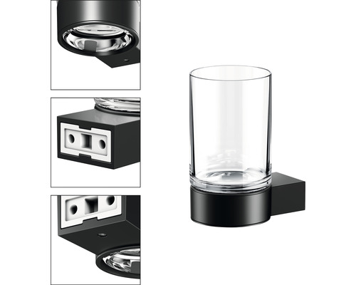 Gobelet à brosse à dents avec support pour montage mural