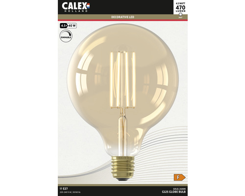 Calex G125 Globus Glühbirne, 4,5 Watt, E27 Fassung