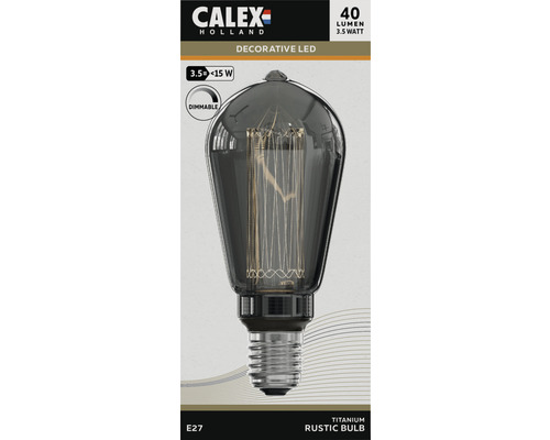 Calex LED Leuchtmittel E27 Titanfarben, 3,5 Watt, dekorativ