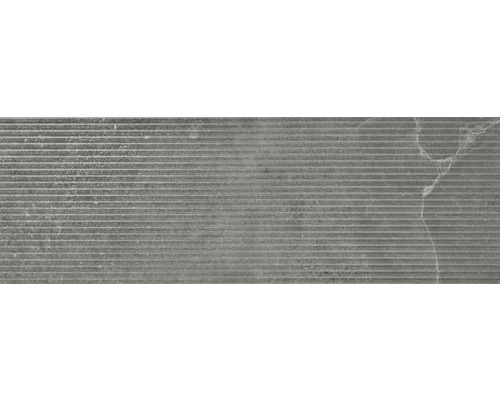 Steingut Dekorfliese Blind Dolomiti 30x90 cm anthracite