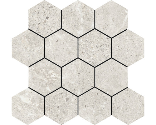 Feinsteinzeugmosaik Hexa Dolomiti bone 29x27 cm