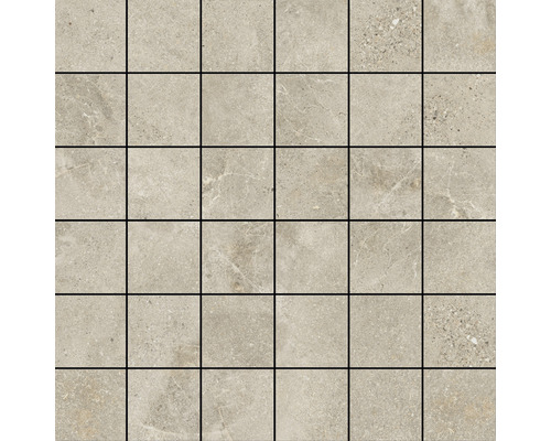 Mosaïque en grès cérame fin Dolomiti nut 30x30 cm Mosaïque de carreaux avec pierres carrées pour la conception des murs et des sols