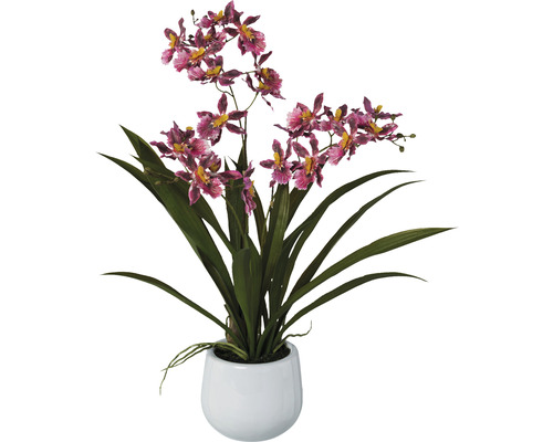 Plante artificielle Gambia orchidée h 50 cm rose